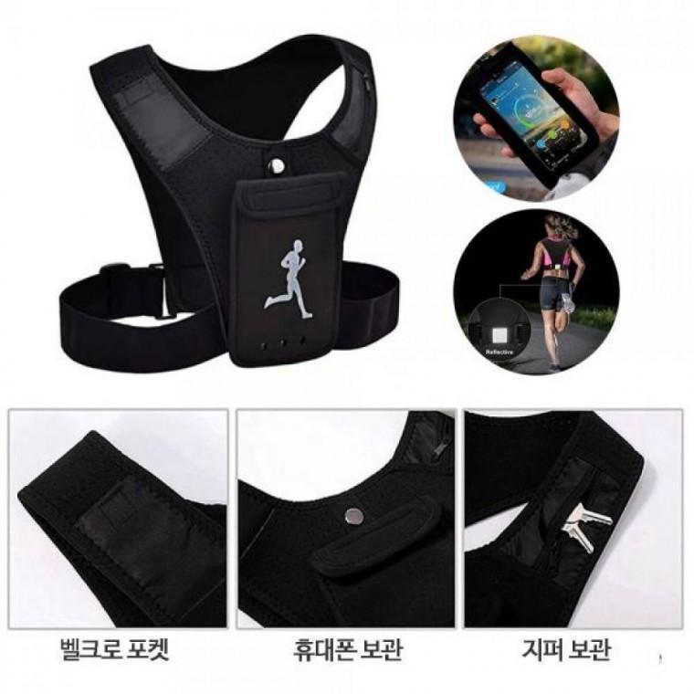 트레일러닝 반사조끼 경량 등산 라이딩 마라톤 하이킹 야간 휴대폰방수커버