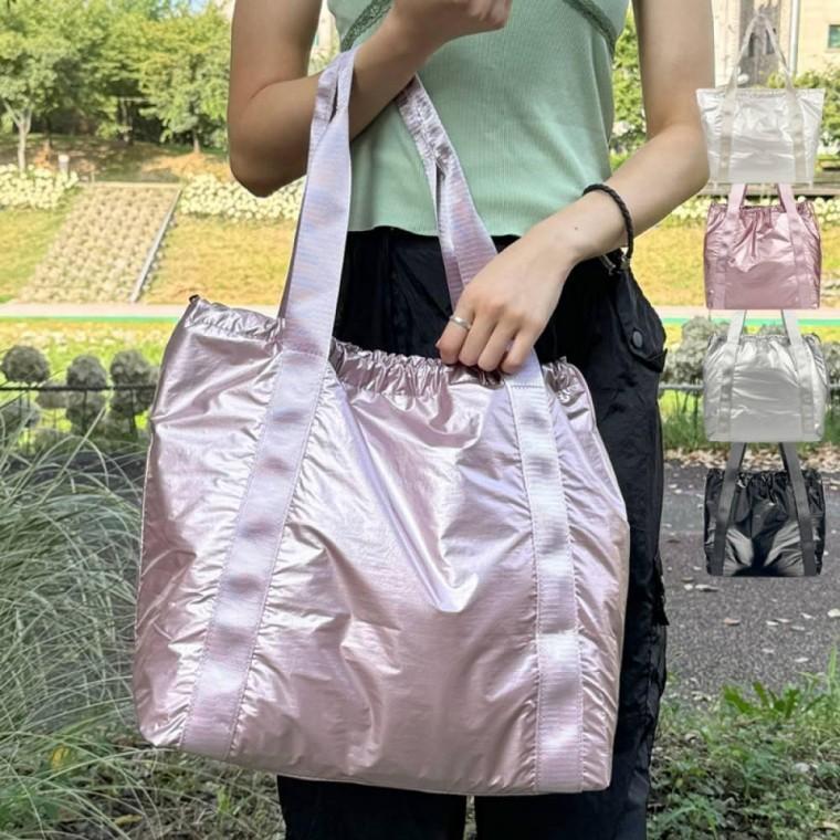 빅사이즈 커다란 셔링 포인트 패셔너블한 데일리 쇼퍼백