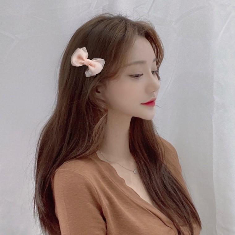 오간자 펄리본 헤어집게핀 2개 세트