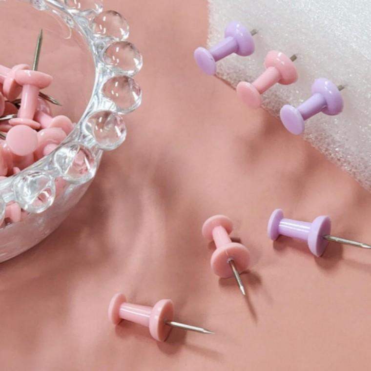 파스텔컬러 손잡이 압정 사무실 서류 칠판 게시판 1세트