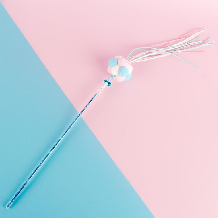 폼폼이 고양이 낚싯대 장난감 블루