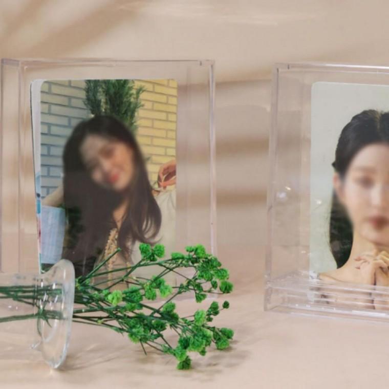 3인치 포카 투명 양면액자 사진 보관 투명한 연예인액자