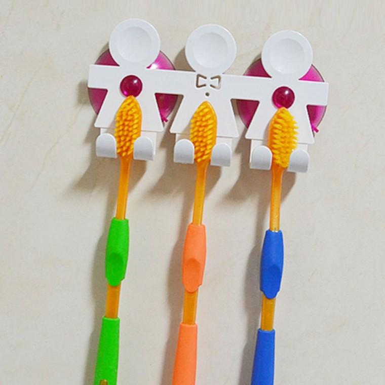가족용 칫솔 거치대 욕실 벽걸이 흡착 정리함 위생 보관 화장실 홀더