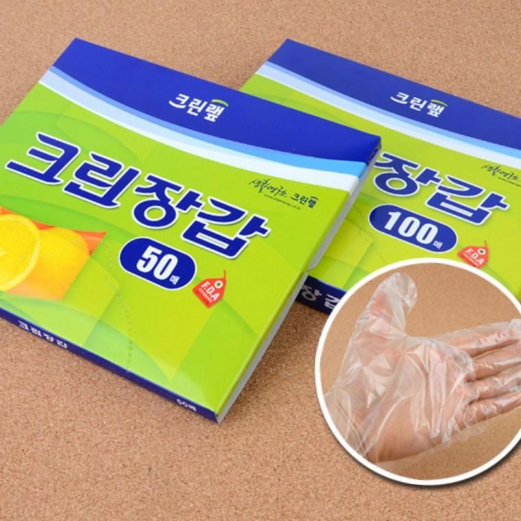 크린장갑 50매 100매 위생장갑 일회용 비닐장갑 투명 주방청소