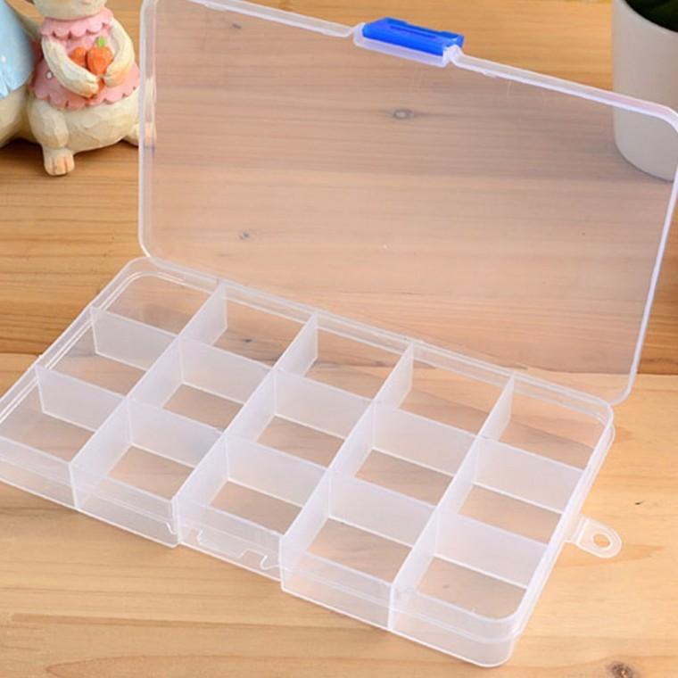 15칸 격자 소품 분류함 나사 볼트 액세서리 투명 정리통