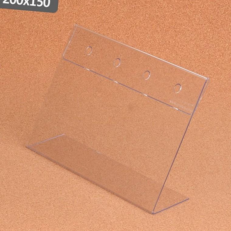 투명 아크릴 가로형 진열 케이스 200x150mm 책상 매장 카드 홀더 거치대