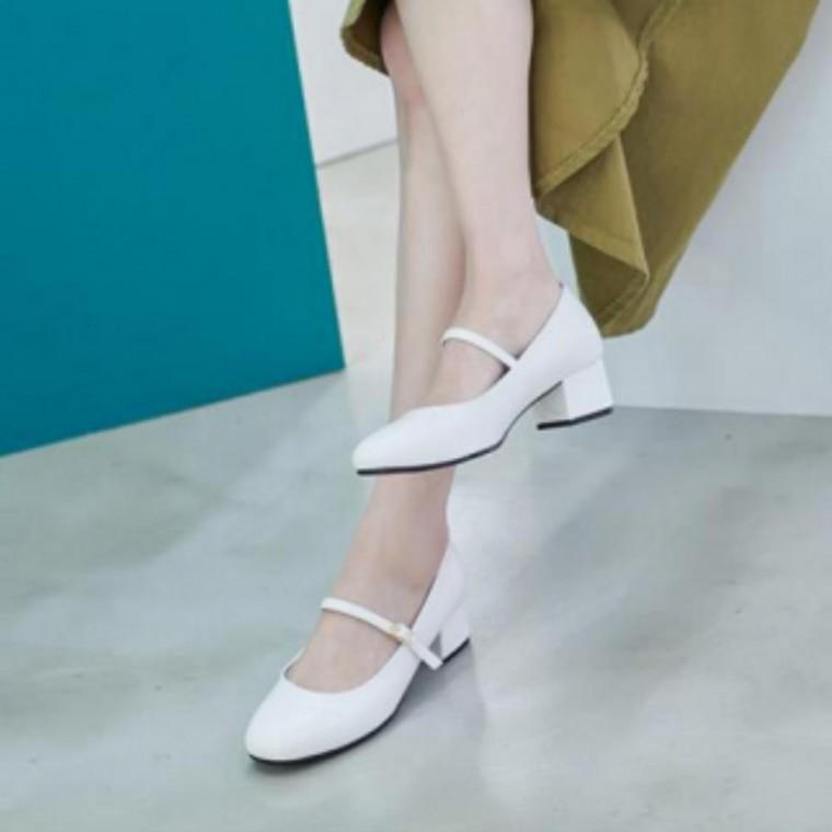 여성용 미들힐 펌프스 샌들 구두 하객룩 데일리 데이트룩