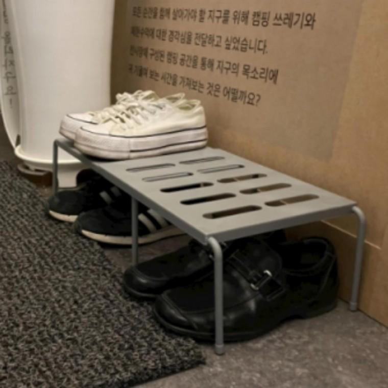 다용도 길이조절 선반 조립식 신발장 정리 하부장 - 그레이