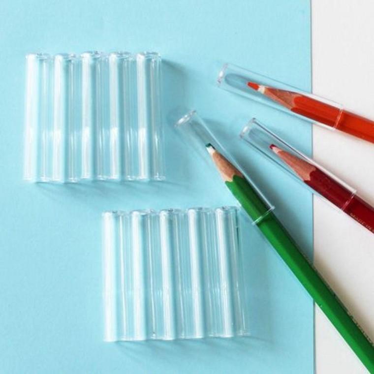 투명 연필 보호캡 10개입 5P 펜슬캡 연필캡 뚜껑 홀더