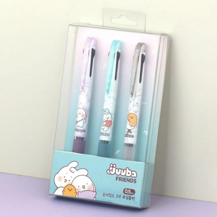 초저점도 3색 유성 볼펜 0.5mm 3개입 1P 다색 멀티펜