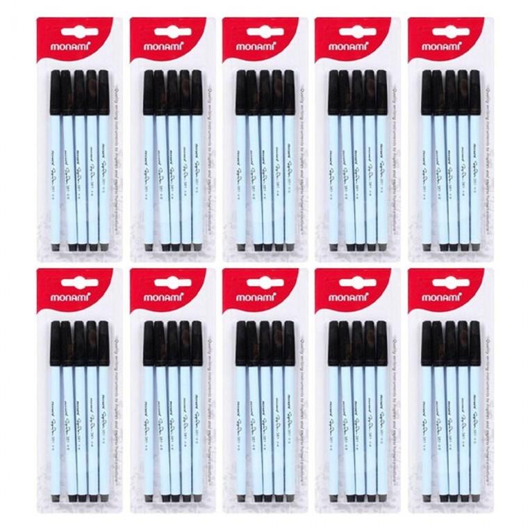 모나미 351 검정 사인펜 5개입 10P 0.7mm 필기 수성펜