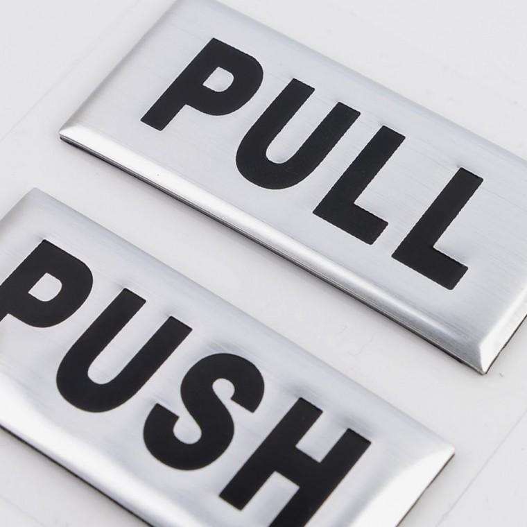 2p pull push 도어 안내 스티커 돔형 부착 건물 출입 표지