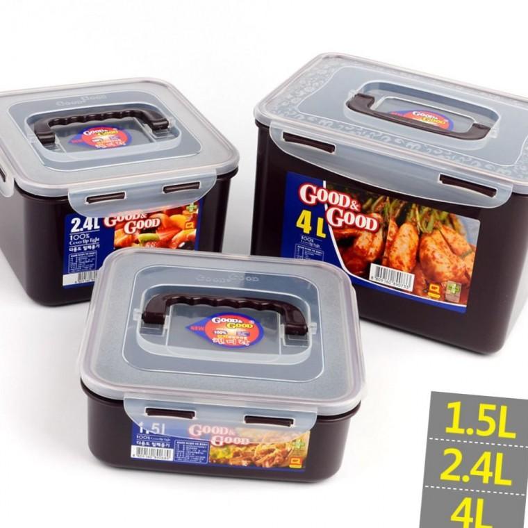 핸디 락 김치 보관통 1.5l 2.4l 4l 밀폐 신선 유지 냉장고