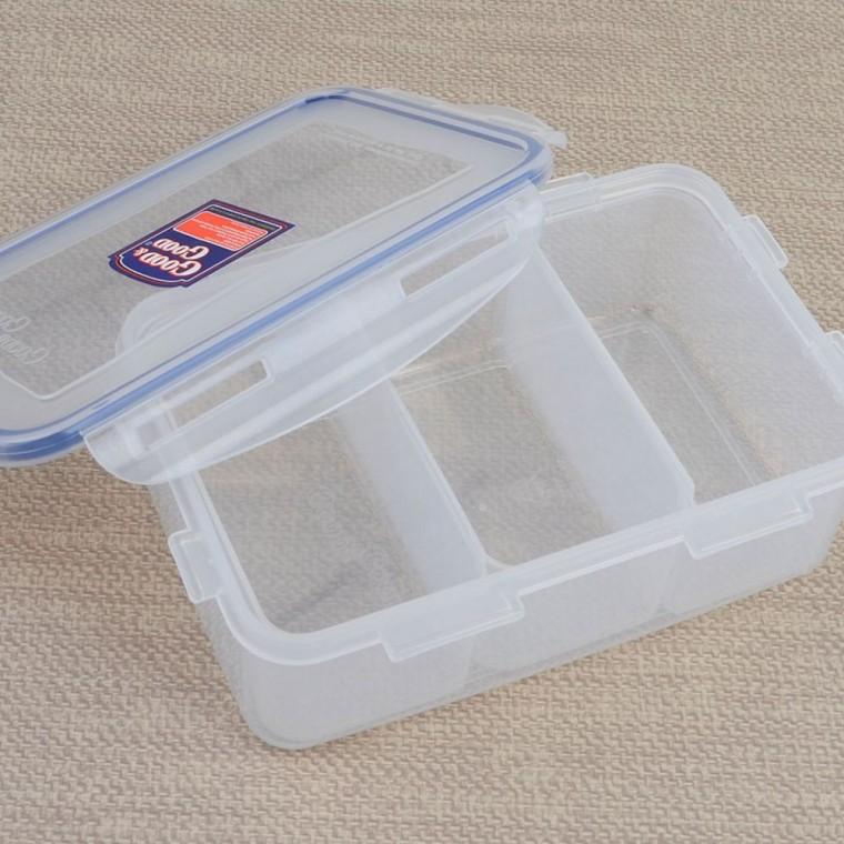 칸막이 밀폐 보관함 투명 분리형 냉장고 반찬통 식품 저장 용기