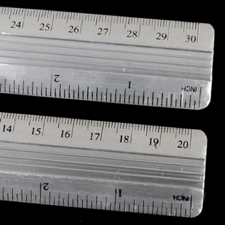메탈 알루미늄 직선자 20cm 30cm 제도 사무 건축 측정 내구성 금속