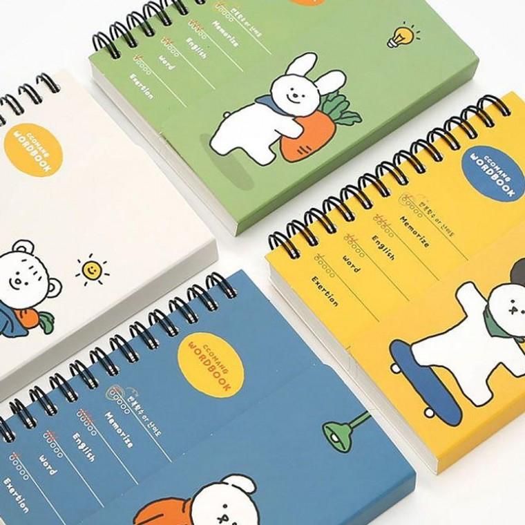 캐릭터 단어 가리개 암기장 외국어 영어 한자 공부 6P 랜덤발송