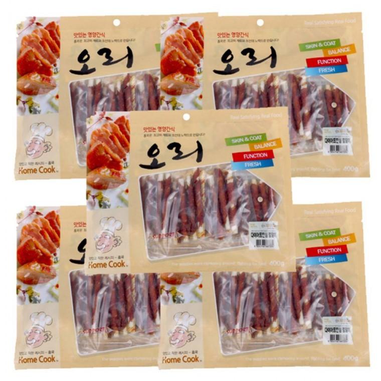 반려견 홈쿡 안심 껌말이 오리고기 피부건강 강아지 간식 400g 5P