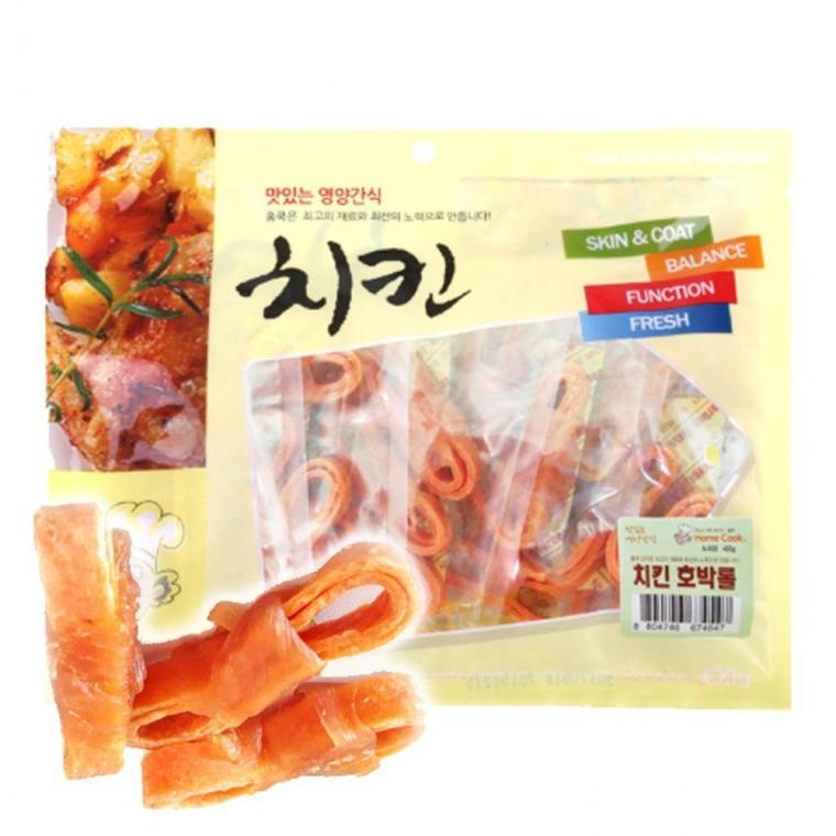 반려견 홈쿡 치킨 호박롤 발육촉진 강아지 간식 400g 1P