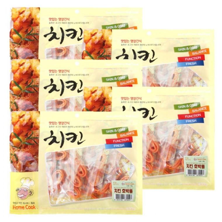 반려견 홈쿡 치킨 호박롤 발육촉진 강아지 간식 400g 5P