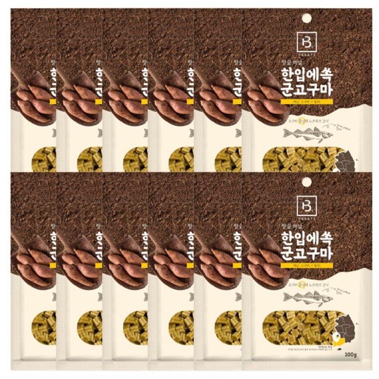 반려견 한입에쏙 군고구마 황태 장건강 강아지 간식 100g 12P