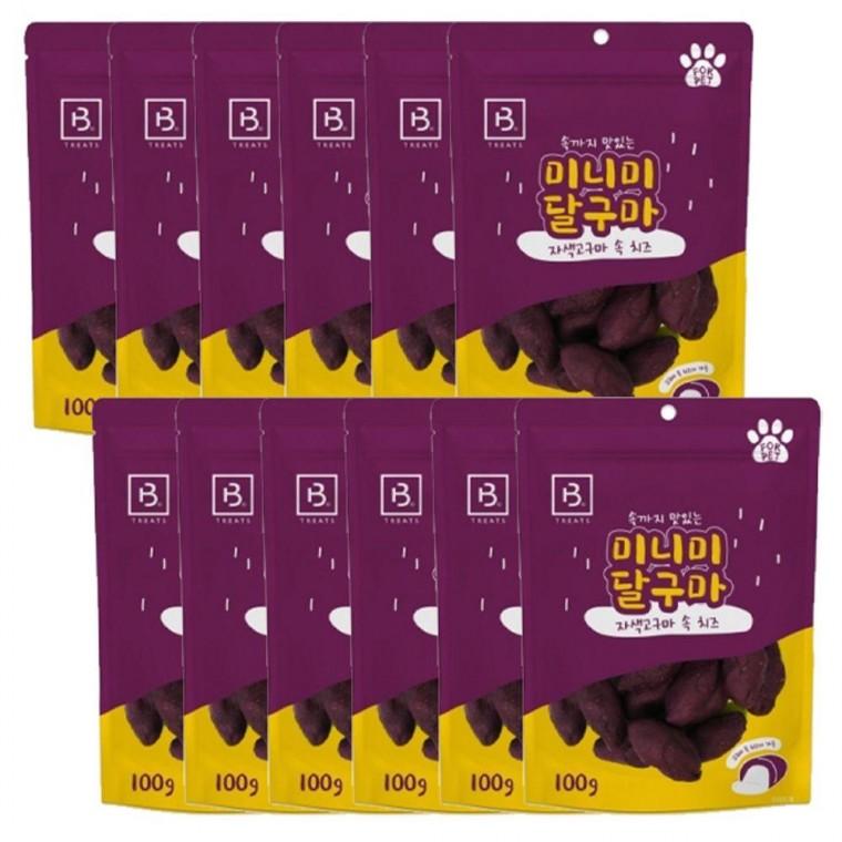 반려견 자색고구마 속 치즈 배변 정장작용 강아지 간식 100g 12P