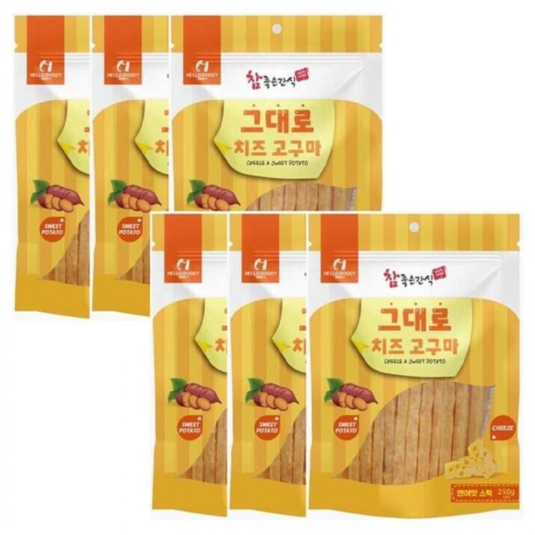 반려견 그대로 치즈 고구마 강아지 간식 닭고기 연어 250g 6P