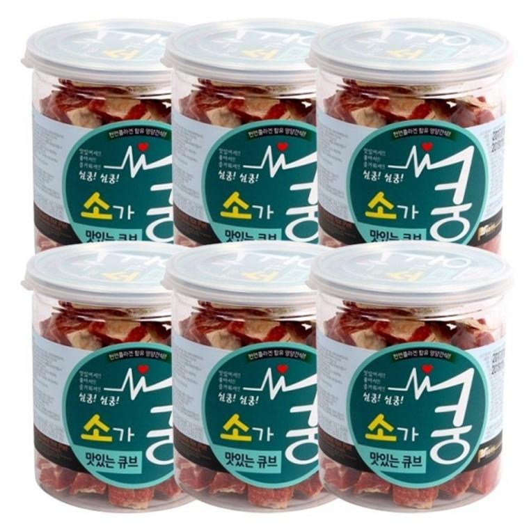 반려견 소고기 육포 기력회복 체력보충 통간식 200g 6P