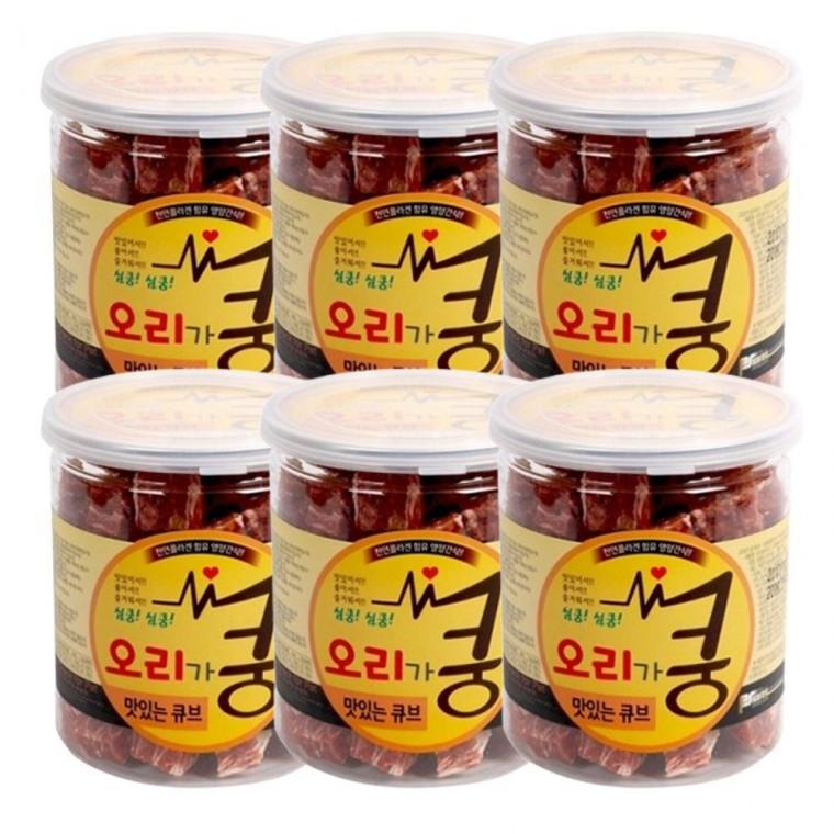 반려견 오리고기 육포 기력회복 피부건강 통간식 200g 6P