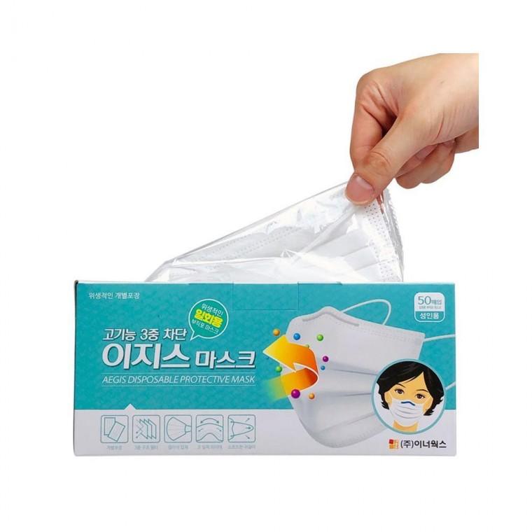 루미나D 화이트 이지스 일회용 마스크 50매 개별포장