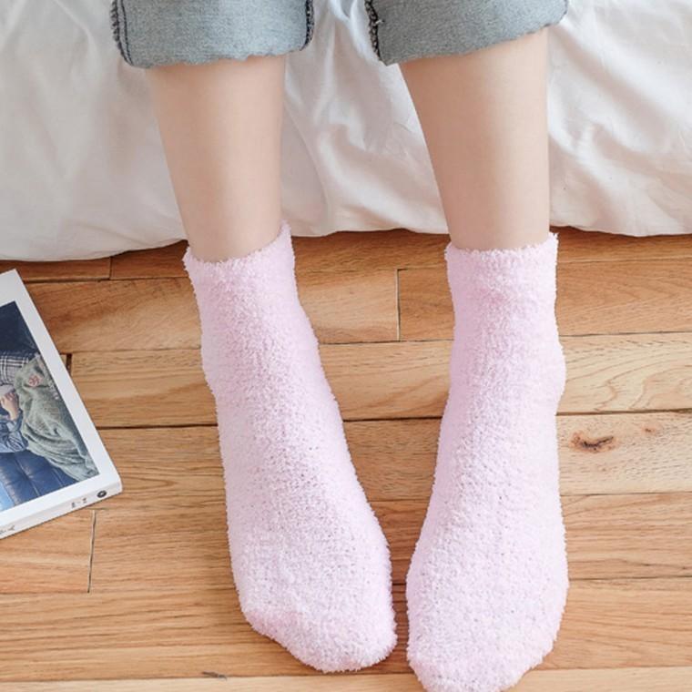 민무늬 파스텔 KC인증 수면양말 여성 임산부 포근한 수면양말 극세사양말 겨울양말