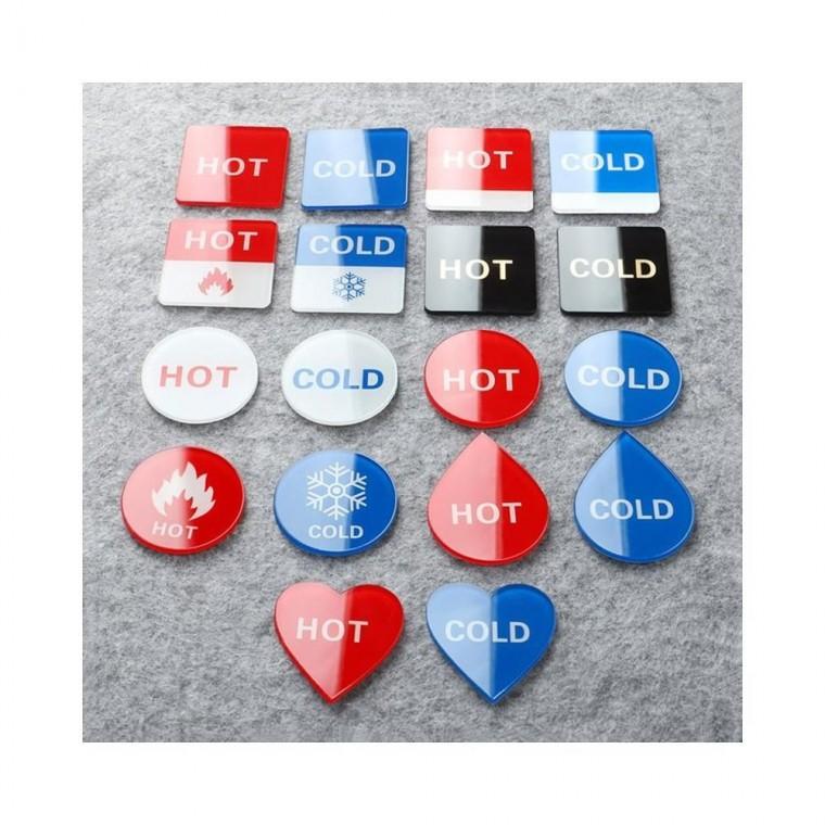 루미나D 온수 냉수 스티커 라벨 2p 아크릴 hot cold 표시판