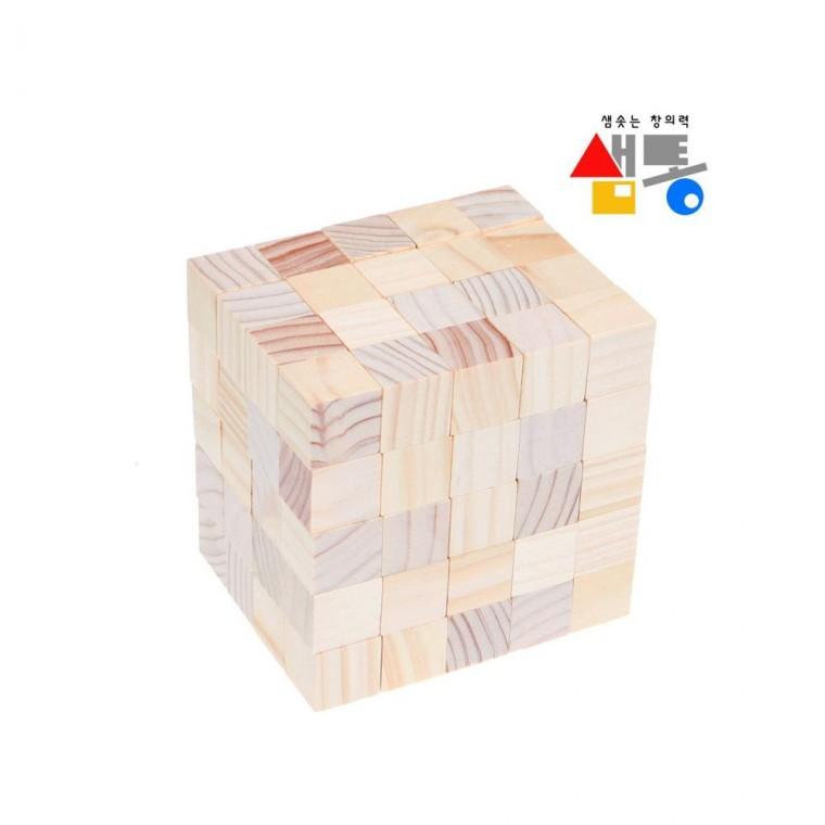 루미나D 샘통 쌓기나무 2.5cm 100p 미송 정육면체 큐브