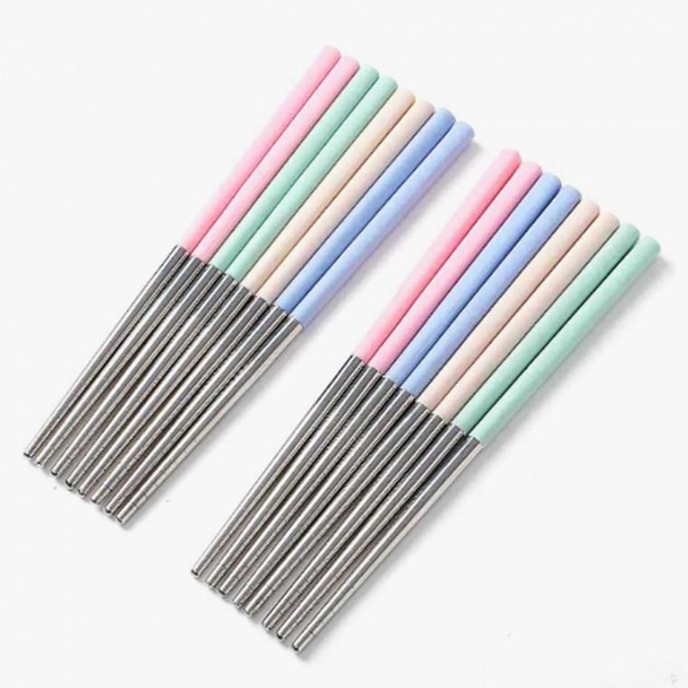 젓가락 세트 8인 19cm 업소용 파스텔 가정용 선물