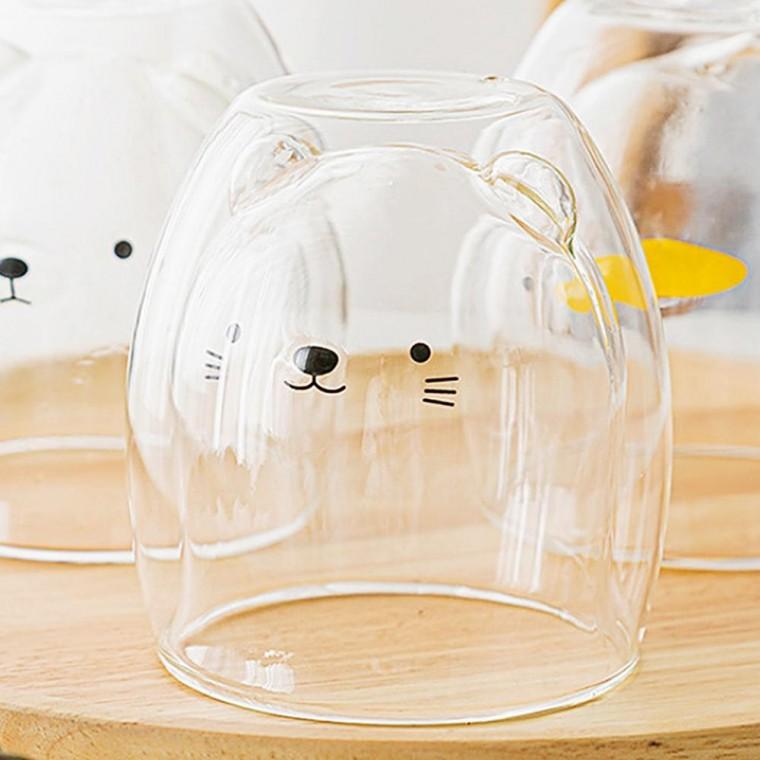 이중 유리컵 250ml 고양이 주스잔 티컵 선물 모던
