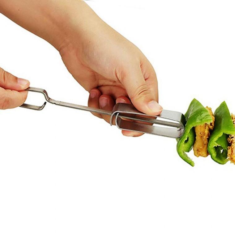 슬라이드 바베큐 꼬치 5p 41cm 이탈방지 꼬지 납작한