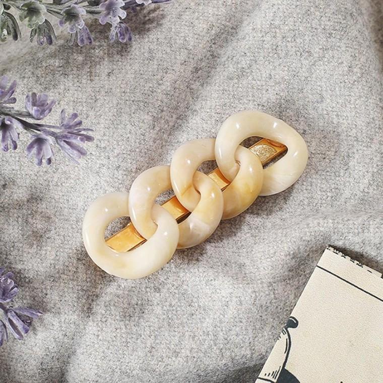 체인 앞머리 집게핀 아이보리 긴머리 액세서리 러블리