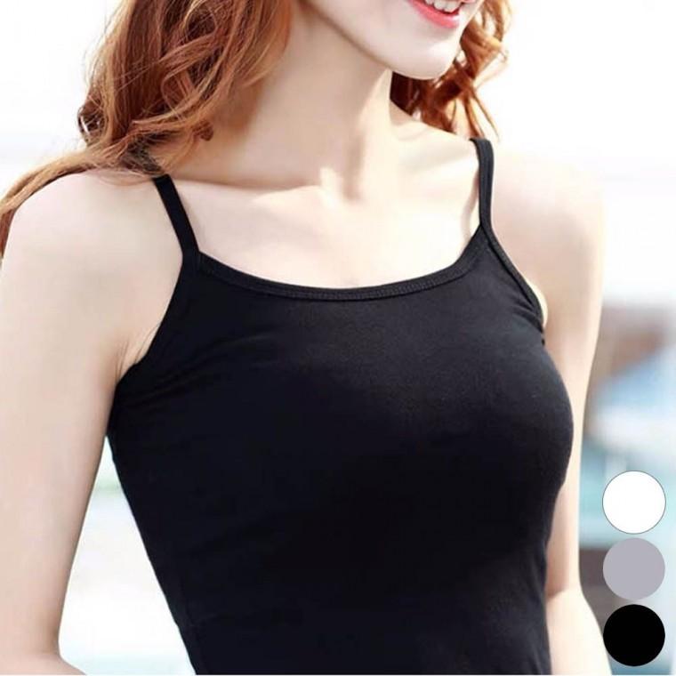 나시티 민소매 나시 스판 끈 이너 슬리브리스 여자