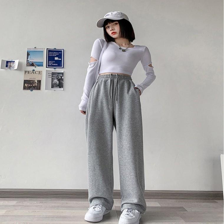 회색 여성 조거팬츠 추리닝 데일리 바지 스트링 밴딩