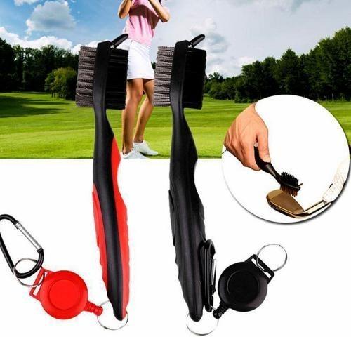 3in1 골프채 손질 브러쉬 릴와이어 포함 골프클럽 솔