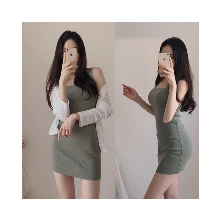 루미나D 원피스 미니 봄 여름 숏 민소매 니트 나시 데일리룩
