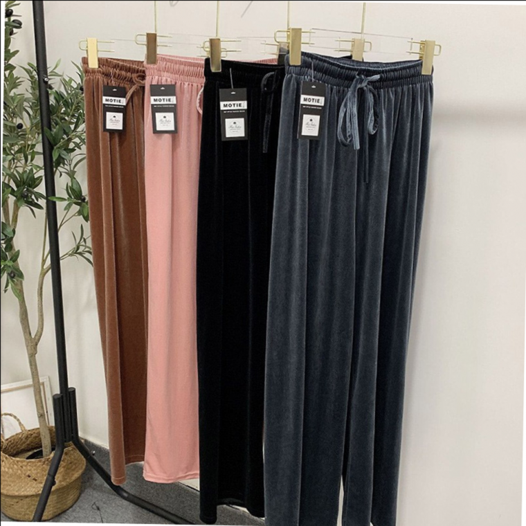 루즈핏 겨울 벨벳 밴딩팬츠 가을 바지 간절기 겨울통 기모 데일리룩 등원룩