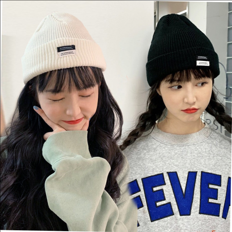 패치 자수패치 심플 니트비니 간절기모자