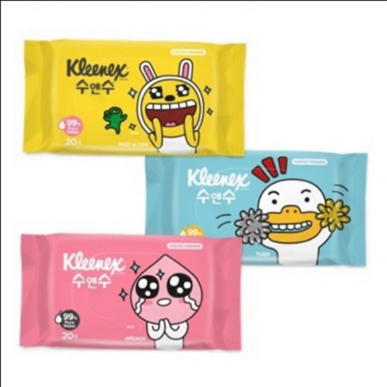 크리넥스 수앤수 카카오프렌즈 물티슈 20매