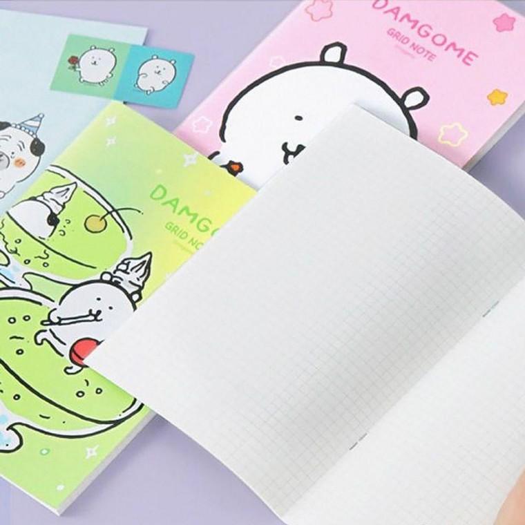 담곰이 유선 노트 중철 4P 모눈 귀여운 그리드 공책