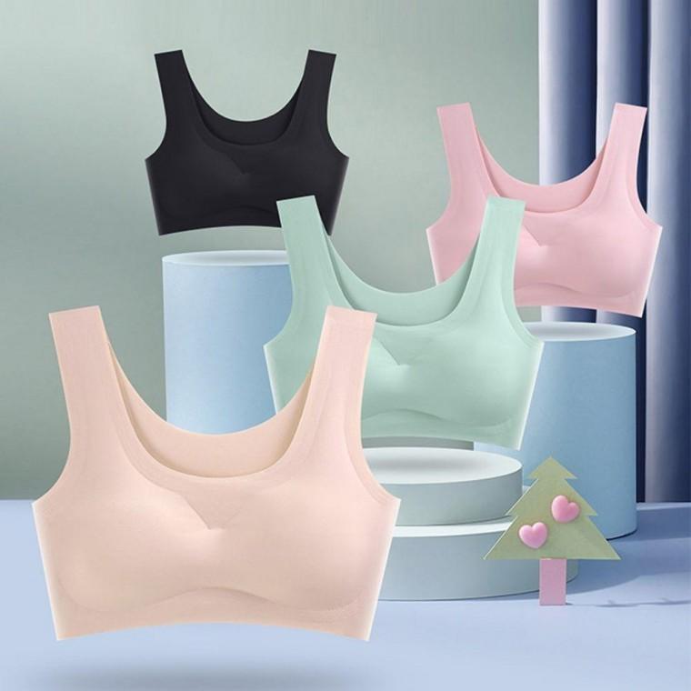 5컬러 여성 U넥 심리스브라 와이드 숄더브라 노와이어