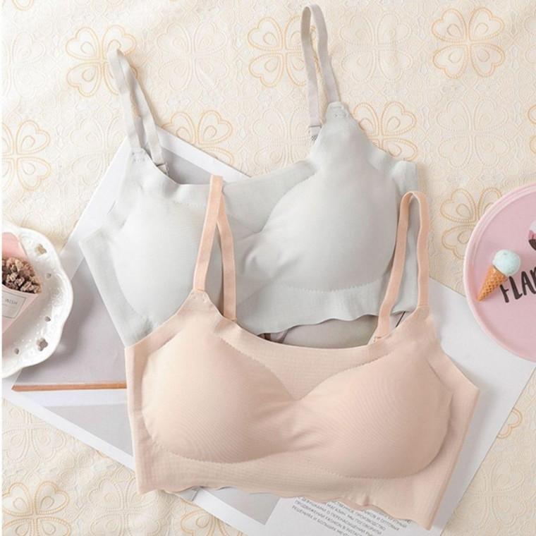 4컬러 여성 속옷 브라 U넥 심리스 끈 노와이어브라