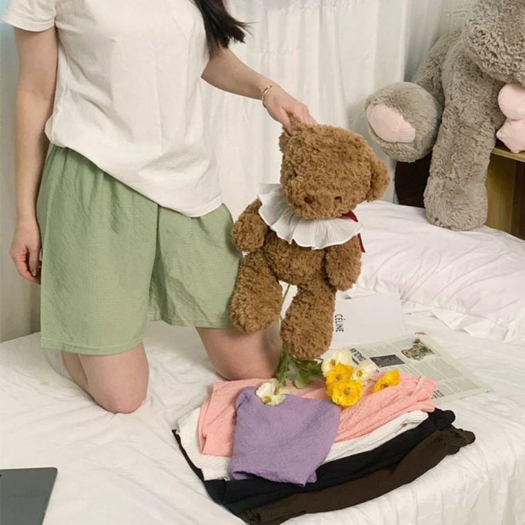 여름 여성 레이스 잠옷 반바지 파스텔 숏팬츠 파자마