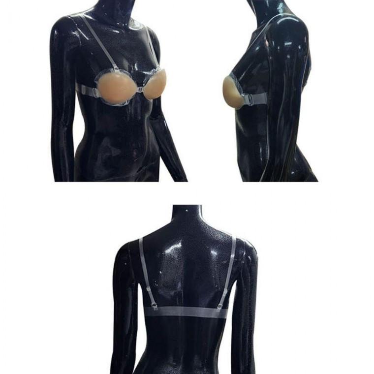 투명 여자 어깨끈 접착식 실리콘 누드브라 끈브라