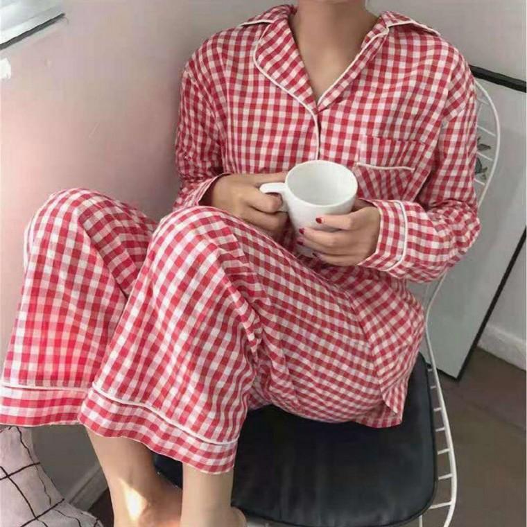 여성잠옷 체크무늬