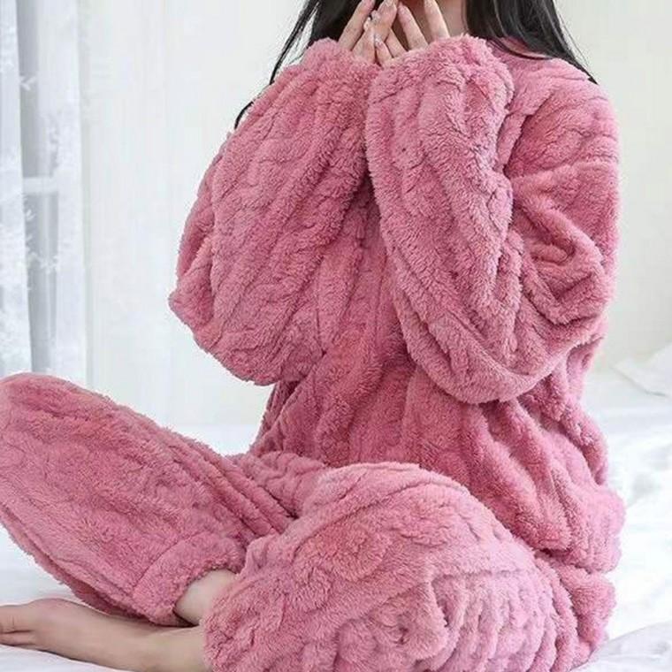 극세사 수면잠옷 세트 꽈배기